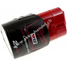 Akku fr Milwaukee Typ M12 B2 / 4932430064 Red Original