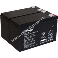 Powery Blei-Gel-Akku fr USV APC Smart-UPS 750 9Ah 12V (ersetzt auch 7,2Ah / 7Ah)