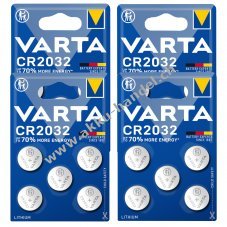 20x VARTA CR2032 DL2032 ECR2032 Lithium Knopfzellen  4x 5er Blister fr Uhren, Autoschlssel & mehr